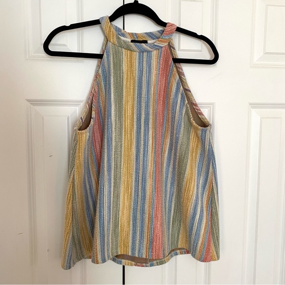 W5 Tank Top Tweed Muted Stripes Size L - Picture 2 of 7